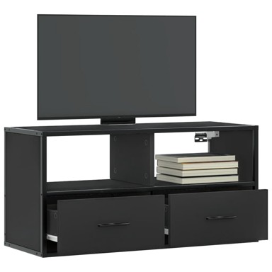 TV Ormarić crni 80x31x39,5 cm Konstruirano drvo i metal