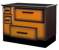 ALFA-PLAM Štednjak ALFA 55, desni, smeđi