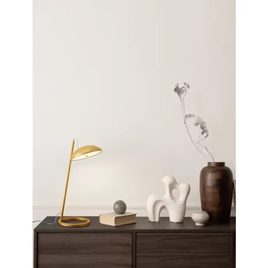 NOVA LUCE Stolna lampa Flute, LED 18W, 3000K, 1105lm, zlatna