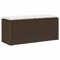Vrtna klupa s jastukom smeđa 110x40x44 cm od poliratana