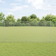 Zavarena žičana ograda s 10 U nosača 1.4x10 m čelik, srebrna