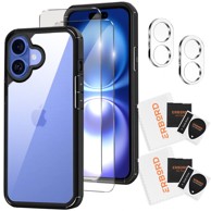 Stražnja maskica za Apple iPhone 16, hybrid, prozirna + 2x zaštitna stakla za kameru