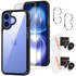 Stražnja maskica za Apple iPhone 16, hybrid, prozirna + 2x zaštitna stakla za kameru