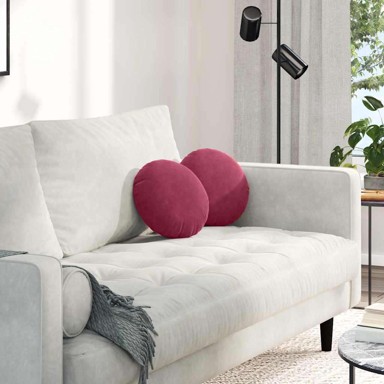 Jastučići za sjedenje 2 kom Ø40x13 cm baršun, vinsko crveni