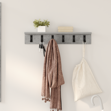 Vješalica za kapute na zidu 60 x 10.5 x 10.5 cm, beton siva