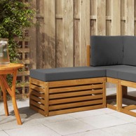 Vanjska stolica klupa s jastukom 80 x 43 x 37 cm, prirodna i antracit