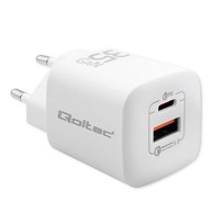 QOLTEC Punjč za mobilne uređaje 50763 AC Fast charging, za laptop/prijenosnu konzolu/power bank/smartphone/smartwatch/tablet, bijeli, indoor