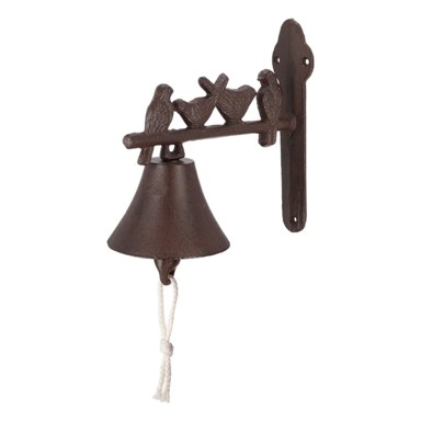 ESSCHERT DESIGN Zvono zidno od lijevanog željeza s ukrasnim pticama