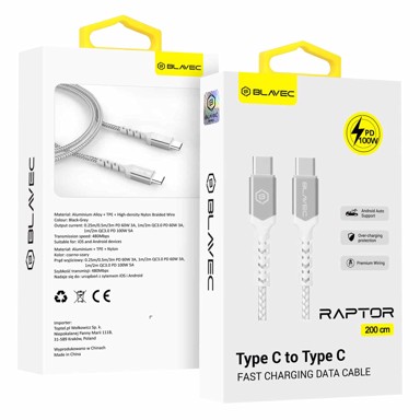 BLAVEC Kabel tip C na tip C, 100 W, 5 A, 2 m