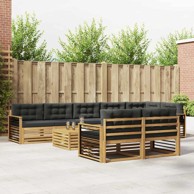Set vanjskih sofa s jastucima 9 kom, poliester, bijela/antracit