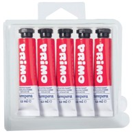 PRIMO Boja tempera 440TRA310, aluminijska tuba, 12 ml, PK5, blister pakiranje, karmin crvena