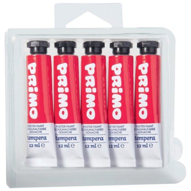PRIMO Boja tempera 440TRA310, aluminijska tuba, 12 ml, PK5, blister pakiranje, karmin crvena