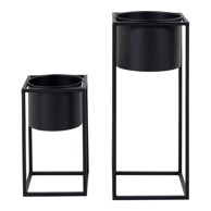 HOUSE NORDIC Set od 2 crne metalne tegle za cvijeće Marla