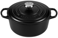 LE CREUSET Okrugli lonac od lijevanog željeza 24 cm, crni