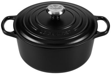 LE CREUSET Okrugli lonac od lijevanog željeza 24 cm, crni