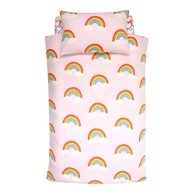 CATHERINE LANSFIELD Flanelska dječja posteljina za krevet za jednu osobu 135x200 cm Rainbow Hearts