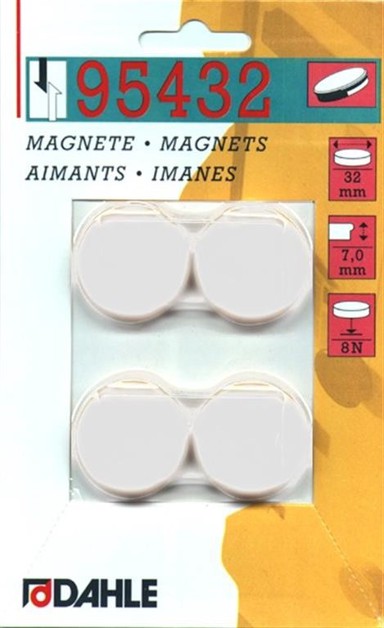 DAHLE Magneti Φ32 mm, bijeli, 4/1