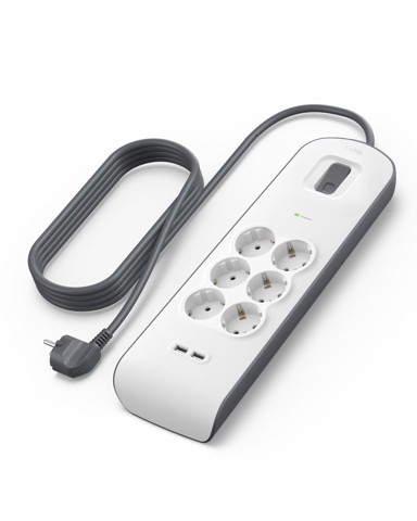 BELKIN Prenaponska zaštita 6 utičnica + 2xUSB-A, 2m kabel BSV604vf2M-V2