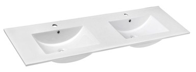 SAPHO SLIM Dvostruki umivaonik, 150x46 cm, ugradnja u namještaj, keramika, bijela