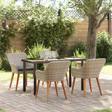Blagovaonski set 5 kom 80 x 80 cm, svijetlo siva i crna