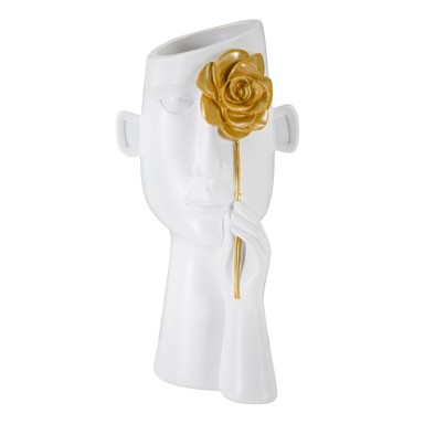 MAURO FERRETTI Vaza bijela od polyresina, visina 27 cm Fiore