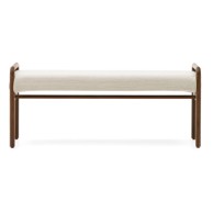 KAVE HOME Krem/u prirodnoj boji klupa od šenila Macaret 