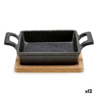 KINVARA Tava za posluživanje tapasa 1277sj4810, bambus željezo 19 x 14 cm, smeđa crna