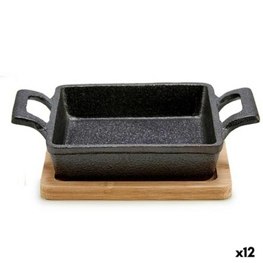 KINVARA Tava za posluživanje tapasa 1277sj4810, bambus željezo 19 x 14 cm, smeđa crna
