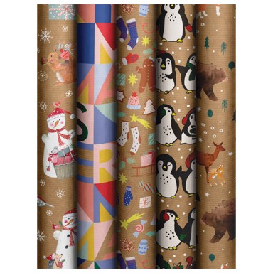 STEWO Ukrasni papir Natur Xmas Kids 1613 99, rola, 70 x 500 cm, novogodišnji