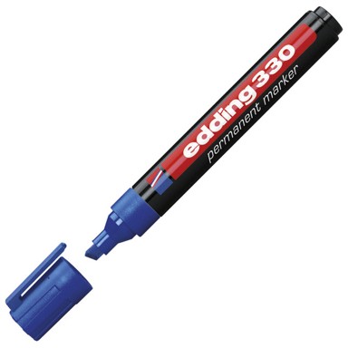 EDDING Permanentni marker, 330, klinasti vrh, 1-5 mm, plava