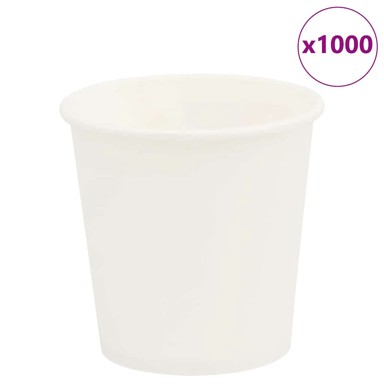 Papirnate šalice za kavu 1000 kom, 4 oz, 100 ml, bijele