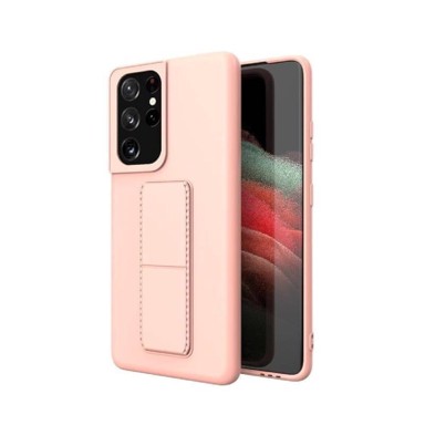 MG Maskica za Samsung Galaxy S21 Ultra 5G, Kickstand, silikonska, roza