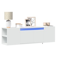 Zidni TV ormarić s LED svjetlima bijeli 135x31x39,5 cm