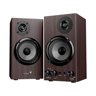 GENIUS Zvučnici SP-HF520BT, 20 W, Bluetooth, tamno drvo