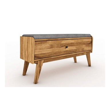 THE BEDS Hrastova klupa za odlaganje sa svjetlosivim sjedalom Retro