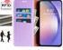 QHOHQ Futrola za knjige + staklo 2x ljubičasto RFID kućište za Samsung Galaxy A54 5G