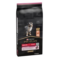 PRO PLAN Suha hrana za pse Puppy Medium, Sensitive Skin, bogato lososom, 12 kg