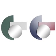 DKD HOME DECOR Zidno ogledalo 46. 5x2. 5x45 cm (2 kom. ) moderan, plavo bijelo crveno tirkizno