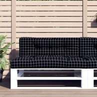 Jastuci za palete 2 kom 120x80x12 cm, crna karirana