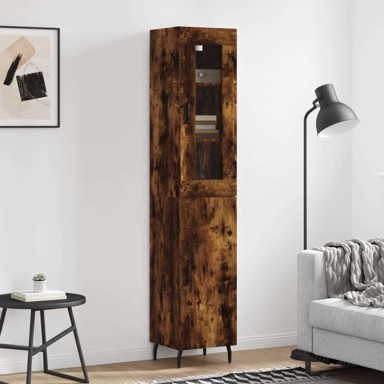 Visoka komoda dimljeni hrast4 5x34x180cm konstruiranog drva , 1 vrata