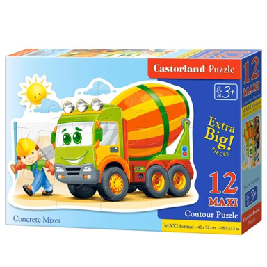 CASTORLAND Konturna puzzle Concrete Mixer, 12 kom., crtići