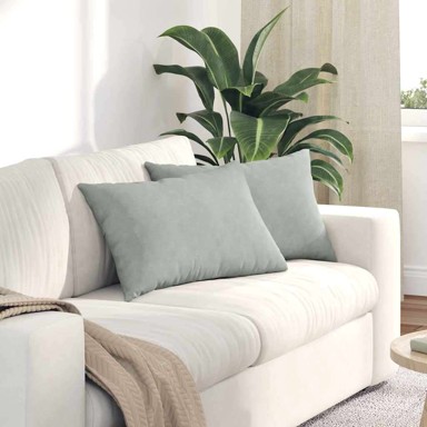 Jastučići za sofu 2 kom 60 x 40 cm, kordura tekstil, svijetlo sivi