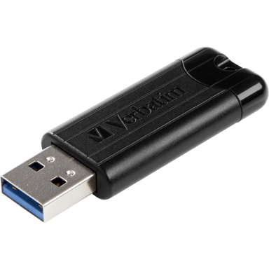 VERBATIM USB memorijski pogon PinStripe, 64 GB, USB Tip-A 3.2 Gen 1, crni