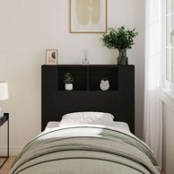 Glava kreveta s ormarićem crna hrastovina 100x19x104.5 cm, crna