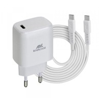 RIVACASE Kućni punjač PS4191 WD4, Quick Charge, 20 W, Type-C, Type-C kabel, bijela
