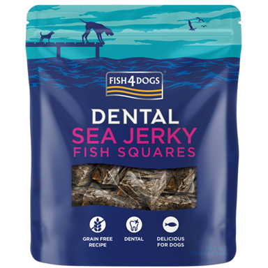 FISH4DOGS Poslastica za pse Dental Sea Jerky Squares 115 g