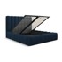 MICADONI HOME Tapecirani bračni krevet Kelp 180x200 cm s prostorom za pohranu i podnicom, tamno plavi