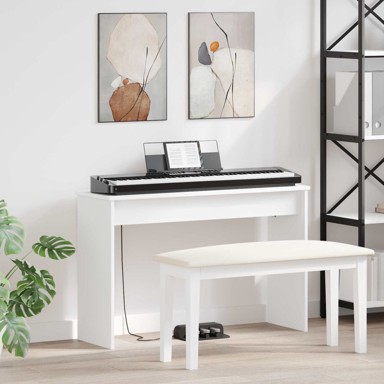 Stalak za klavijaturu, bijeli, 100 x 32 x 64 cm, konstruirano drvo