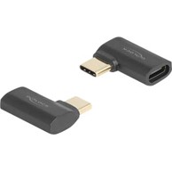 DELOCK Adapter, USB-C (M) na USB-C (Ž), kutni, L oblik, crni