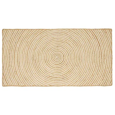 Tepih, dimenzije 100 × 200 cm, juta, prirodna i bijela